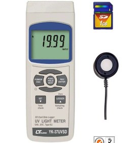 تصویر یو وی لایت متر UVA و UVC یرند لترون LUTRON YK-37UVSD UV Light Meter And Data Logger LUTRON YK-37UVSD