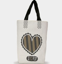 تصویر ساک دستی کتان طرح Valen Type 