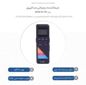 تصویر ضبط کننده صدا آیریور Digital voice recorder