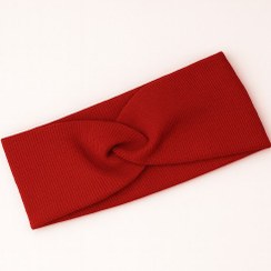 تصویر هدبند کبریتی گره ای دخترانه پنبه ای - قرمز - قرمز 