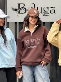 تصویر دورس نیم زیپ NYC - کرم 