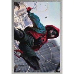 تصویر فرشینه پادری ابعاد(80در50)طرح مرد عنکبوتی پارچه مخمل هازان ترک 