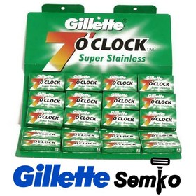 تصویر تیغ یدک ژیلت سون اکلاک Gillette 7 O CLOCK Super Stainless