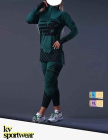 تصویر ست مانتو شلوار فینگردار ورزشی زنانه کد 005 Set of womens sport coat and pants with fingering code 005