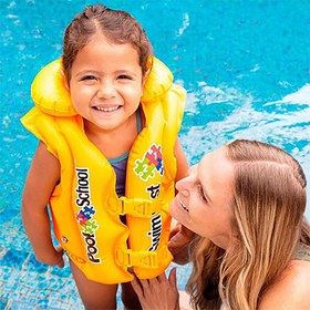 تصویر جلیقه شنا بادی اینتکس طرح اعداد مدل Pool School Deluxe Swim Vest 