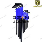 تصویر آچار آلن سری کارتی ستاره ای فوق بلند مستر Master تایوان 