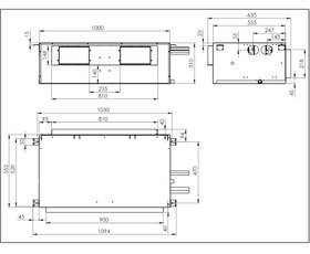 تصویر یونیت داخلی داکت اسپلیت توربو 24000 مدل HTP_24 Split duct indoor unit turbo 2 ton 24000BTU/hr model HTP_24