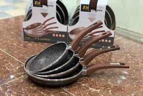 تصویر ست ماهیتابه گرانیتی ضد خش 4 عددی زیو ترکیه اصل Set of 4 anti-scratch granite frying pans