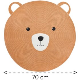 تصویر فرشینه کودک مدل خرسی - صورتی 