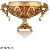 تصویر کشکول پایه دار کاراملی طلاکوب کد 712 نیانا 