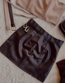 تصویر دامن کوتاه چرم 