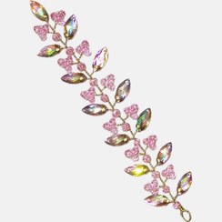 تصویر ریسه مو و بغل سری کریستالی صورتی و هفترنگ مدل RS7PLT 