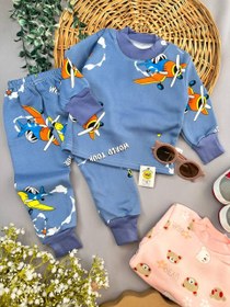 تصویر ست تو کرکی دخترانه سایز ۸۰ با طرح دایناسور و گربه 