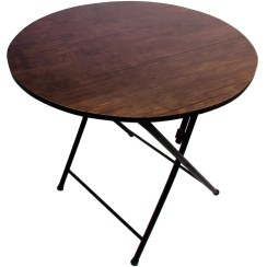 تصویر میز تاشو گرد چوبی ۷۰ 