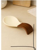 تصویر زیرقاشقی سلیکونی دسته چوبی 