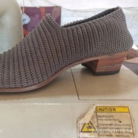 تصویر شاه گیوه پاشنه قیصری سایز ۴۰ چرم طوسی 