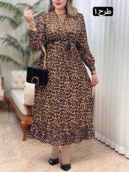 تصویر پیراهن حریر پایین چین 3442 