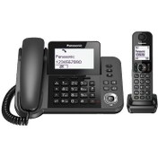 تصویر تلفن سیمی پاناسونیک مدل KX-TGF310UE همراه یک گوشی بی‌سیم 