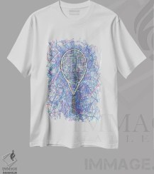 تصویر تیشرت طرح دار راکت تنیس اثر کیت سلام Graphic T-Shirt "Tennis Racket" by Kitslam