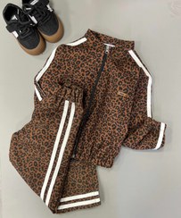 تصویر ست هودی و شلوار پلنگی بچه‌گانه 