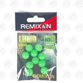 تصویر بیدز رمیکسون سبز شب نما سایز ۱۰ کروی بسته ۱۰ عددی BBEADS LUMO Remixon 