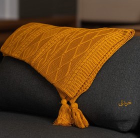 تصویر شال مبل ساده - کرم 