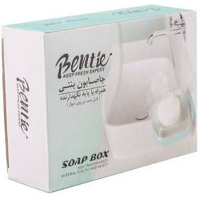 تصویر جا صابونی بنتی سفید مدل پایه دار White Benti soap dish with base model