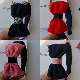 تصویر تل پاپیونی کشباف کبریتی - صورتی 