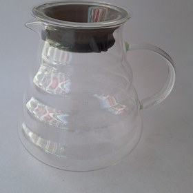 تصویر قوری پیرکس طرح موجی 700 میلی لیتر Pyrex teapot with wave pattern 700 ml