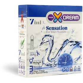 تصویر کاندوم 3عددی حساس تاخیری شیاردار خاردار Sensation ایکس دریم X Dream Sensation Condom 3pcs