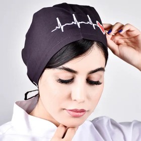 تصویر کلاه ecg بادمجونی 