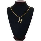 تصویر گردنبند مردانه طرح حرف H نقره ای 
