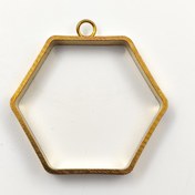 تصویر قاب آویز برنجی شش ضلعی کد PG-Pelak-108 