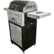 تصویر باربیکیو گازی زغالی با ترمومتر گازاکس PLUS 5040 کابینتی کد 2100140002 Gasax+ Barbeque 50cm with cabin with thermometer