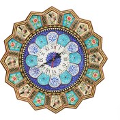 تصویر ساعت خورشیدی ۲۵ صفحه مینا نقاشی گل و مرغ 