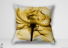 تصویر کوسن گل ، رز طلایی نمای نزدیک (HD 1263) - 40 در 40 سانتیمتر Flower design cushion golden rose close up