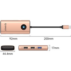 تصویر هاب 5 پورت USB-C اوریکو مدل PW11-5P با 3 پورت USB-A، پورت HDMI و Type-C PD 