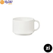 تصویر فنجان چای خوری چینی زرین ایران سایز ۸ هتلی سفید 