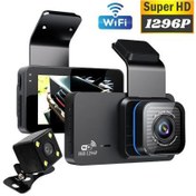 تصویر دوربین ثبت وقایع خودرو 1296p WiFi دو کاناله – دید جلو و عقب با کیفیت Super HD 