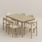 تصویر ست میز و صندلی ناهار خوری چوبی مدل Cielo ظرفیت ۶ نفر 