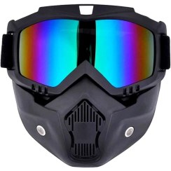تصویر ماسک دو تیکه موتورسواری UV400 
