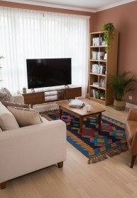 تصویر گلیم دو متری دستبافت نخ پشمی خرید ارزان کد101 