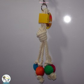 تصویر اسباب بازی پرنده آویز چوب و طناب کد ۱۱۱۲ Toys for ornamental birds 1112