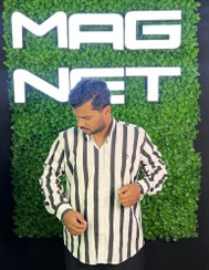 تصویر پیراهن راه راه سفیدمشکی 