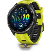 تصویر ساعت هوشمند گارمین مدل Forerunner 965 با بدنه تیتانیوم و بند سیلیکونی 