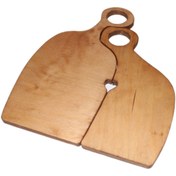 تصویر تخته سرو چوبی طرح دو تیکه آغوش کد 04 