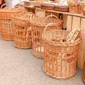 تصویر سبد کوسن سبد نظم دهنده سبد لباس چرک حصیری (پس کرایه) 