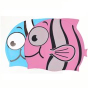 تصویر کلاه شنا بچه گانه طرح ماهی - صورتی Kids Fish Swim Cap