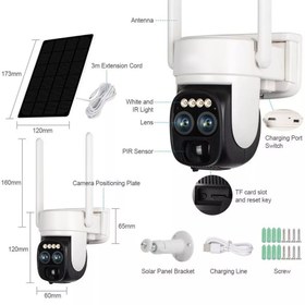 تصویر دوربین مداربسته سیم کارتی سولار خورشیدی مدل 2K 