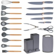 تصویر ست کفگیر و ملاقه ۱۹ پارچه سیلیکونی 